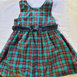 GYMBOREE Red/Green Sleeveless Corduroy Dress, Large